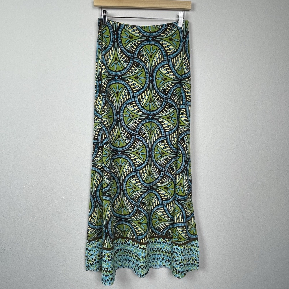 Bisou Bisou Michele Boho Maxi Skirt Size S Jersey Stretch Festival Y2K Style